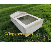 CASETTA PER TARTARUGHE DI TERRA CON TERRARIO E RETE 60x40x20H
