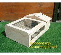 CASETTA PER TARTARUGHE DI TERRA CON TERRARIO E RETE 80x40x20H