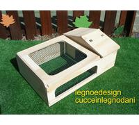 CASETTA PER TARTARUGHE DI TERRA CON TERRARIO FONDO LIBERO 60x40x20