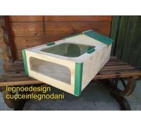 CASETTA PER TARTARUGHE DI TERRA CON TERRARIO LATO A VISTA PLEXIGLASS 60X40X21