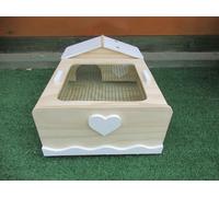 CASETTA PER TARTARUGHE DI TERRA CON TERRARIO RETE 60x40x21