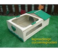 CASETTA PER TARTARUGHE DI TERRA CON TERRARIO RETE 60x40x21