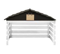 Casetta per Tosaerba Robotizzato Nero e Bianco 78x74x54cm Abete