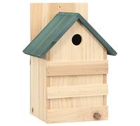 Casetta per uccelli, 4 pezzi, 23 x 19 x 33 cm, in legno di abete, resistente alle intemperie, con tetto verde, ideale per giardino, balcone, terrazza, come mangiatoia per uccelli e osservazione