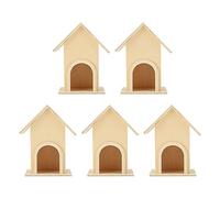 Casetta per uccelli, 5 pezzi 6,4 x 5,4 x 7,5 cm Casetta per uccelli in legno Unica mangiatoia per uccelli fai da te Gabbia Ornamento artigianale Appeso Nido decorativo Scatola con