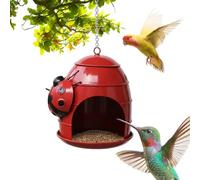 Casetta per uccelli da esterno, in metallo impermeabile, ciondolo per | Colibrì e decorazione animale, per attirare e nutrire fringuelli selvatici, colibrì in giardino, patio, portico, balcone