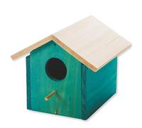 Casetta per uccelli in legno, non finita, non assemblata.