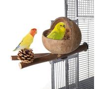Casetta per uccelli in noce di cocco naturale, di uccelli, comoda scatola per uccelli , parrocchetti, fringuelli, senza onde, ecologico per piccoli uccelli
