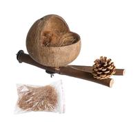 Casetta per uccelli in noce di cocco, protezione naturale per parrocchetti, comoda casetta per parrocchetti, uccelli , fringuelli e pappagallini