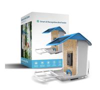 Casetta per uccelli intelligente con telecamera e pannello solare, mangiatoia per uccelli con registrazione video in diretta e riconoscimento degli uccelli tramite IA, connessione Wi-Fi e controllo tr