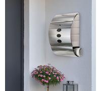 Casetta Postale Con Finestra Montaggio A Muro Fessura Argento H 40 Cm