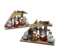 Casetta sacra famiglia statuine presepe decorazioni di natale addobbi moderno id