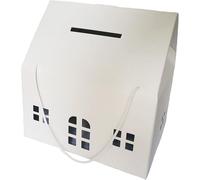 Casetta scatola porta buste matrimonio nozze bomboniere bianco 33x25x35 cm con f