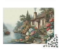 Casetta sul Lago Puzzle 1000 Pezzi Gioco di Puzzle 1000 Pezzi Carta per Adulti Giardino Relax Attenzione Decorazione Casa Regalo Festa 38x26cm/1000pcs