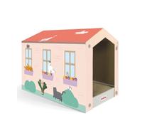 Casetta tiragraffi in cartone con catnip per gatti