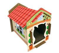Croci Casetta Villa Color - Tiragraffi per gatti Adulti, Graffiatoio in cartone con cuccia, per gatti grandi e piccoli, 42 x 35 x 50 cm