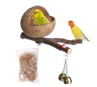 Casetta Uccelli Per Gabbe, Ciotole Di Cocco Naturali - | Parrocchetti Comodi Per Uccelli Ritratti E Parrocchetti, Amore Cane Barbird House, Parrocchetto, Finch, Cocco Senza Onde -Vogelh