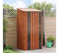 vidaXL Casette da giardino Marrone 103 x 86 x 200 cm Metallo, Casetta da giardino e terrazza, resistente agli agenti atmosferici, spazio ampio per attrezzi e altro