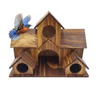 Casette per gli da esterno in legno - Casetta per decorativa rustica 1 pezzo | Fori di ingresso multipli | Gancio decorativo per giardino, prato, patio, balcone