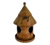 Casette per in metallo - Rifugio per sospeso in ferro battuto resistente, stile cottage rustico, doppio ingresso | Decorazione esterna per giardino: patio, recinzione, balcone