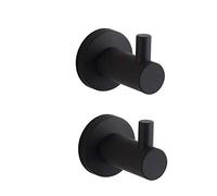 CASEWIND Porta salviette con foratura, porta salviette 2 pezzi, appendiabiti nero opaco da parete per bagno doccia bagno