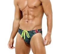 Casey Kevin Costume Uomo Slip, Costumi Uomo Slip, Parigamba da Bagno Pantaloni Corti Elastico a Vita Bassa Nuoto, Verde, M
