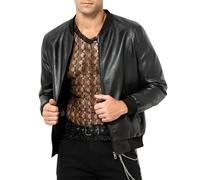 Casey Kevin Giacca Similpelle Uomo Stile Biker Giubbotto in finta pelle Casual Vintage, Uomo Casual a Vento Giubbino per la Primavera l'autunno e l'inverno