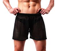 Casey Kevin Pantaloncini Uomo Sexy Trasparente Short, Intimo Uomo Sexy Mutande,Nero,S