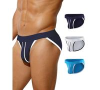 Casey Kevin Slip Uomo Pacco da 3, Slips Maschile a Taglio Alto Morbidi ed Elastici Senza Etichette Colori Assortiti Slip Intimo Uomo