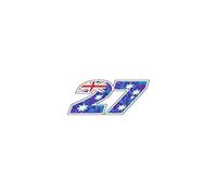 Casey Stoner Toppa Adesiva in Vinile Media per Telai, Plastiche o Carrozzeria, Adesivo in Vinile per Moto Auto e Superfici con Dimensioni Diverse