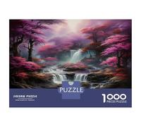 Casgattoe Bosco Puzzles 1000 Pezzi In Cascate rosa cartone Spesso, Un Puzzles Per Enigma Per Il Relax Mentale, Ideale Per Partita Puzzle Game, Puzzle 38x26cm/1000pcs