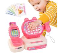 Cash Children's Play Register, supermercato giocattolo, registratore di contanti con simulazione pedagogica | Set di messaggi interattivi con scanner, fornisce denaro ed effetti sonori per imparare il