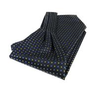 Cash col di seta blu ascot uomo silk foulard da collo m italy gialli azzurri