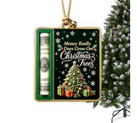 Cash Holder Ornaments Funny Stocking - Stuffer Metal Christmas Decor Treexu | Holiday Tree Cash Bill Holder for Room Mantel Lobby Fireplace | Door Window Office Mall Cash Holder Ornaments Funny Stocking