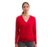 CASH-MERE.CH Cardigan | Golfino con Scollo a V da Donna 100% Cachemire (Rosso, L)