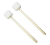 CashBeat 2 mazzuole per batteria in feltro di lana da 33 cm, bacchette antiscivolo per percussioni per basso, accessori per batteristi, musicisti di band, beige