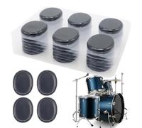 CashBeat 48 smorzatori per batteria, cuscinetti in gel di silicone nero, silenziatori morbidi per rullante, piatti per rullante, kit di smorzamento ammortizzatore per controllo del tono