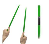 CashBeat Bacchette per batteria in legno d'acero 5A, impugnatura antiscivolo, classica bacchetta verde per bambini adulti principianti percussionisti accessori per batteria strumento musicale