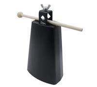 CashBeat Campanaccio in acciaio da 17,8 cm, strumento a percussione manuale da 17,8 cm, con manico e bastone, per batteria, eventi sportivi, concerti e matrimoni, facile da montare, suono chiaro