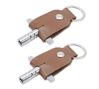 CashBeat Confezione da 2 chiavi per accordatura batteria, design a forma di T con portachiavi in pelle, accessorio universale per la regolazione della batteria per tutti i kit di batteria, robusta