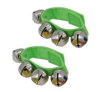 CashBeat Set di 2 campane da polso, verde chiaro, strumento musicale a percussione regolabile alla caviglia per bambini, bomboniere, decorazioni natalizie, educazione, danza, performance di band