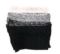 Cashmere Company Sciarpa Donna Nero Bianco Scialle Coprispalle Lana Stola Scarf