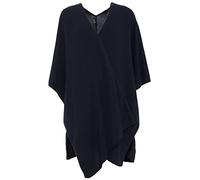 Cashmere Dreams - Poncio/scialle in cachemire, mantella/stola da donna, XXL, con maniche, a maglia, per l’inverno e l’estate, Blu, taglia unica