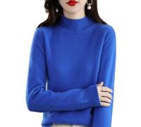 Cashmere Sweaters for Women, 2024 New Cashmere Long Sleeve Soft Pullover Sweater (M,A-Dark Blue)