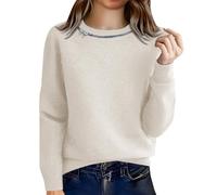 Cashmere Sweaters for Women Crew Neck Long Sleeve Soft Warm Fall Winter Cozy Solid Lightweight Knit Pullover Sweater