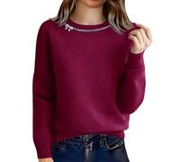 Cashmere Sweaters for Women Crew Neck Long Sleeve Soft Warm Fall Winter Cozy Solid Lightweight Knit Pullover Sweater