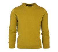 Cashmere Zone-Girocollo Maglione Uomo Pullover Invernale Manica Lunga Invernale Caldo in 5% Cashmere 25% Lana, 30% Viscosa e 40% Poliamide (XL, Giallo Senape)