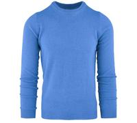 Cashmere Zone-Girocollo Maglione Uomo Pullover Invernale Manica Lunga Invernale Caldo in 5% Cashmere 25% Lana, 30% Viscosa e 40% Poliamide (XL, Azzurro)