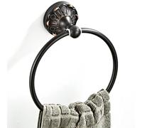 CashMuch Antue Anello Portasciugamani in ottone nero, modello punzonatura per bagno, soggiorno, camera da letto e cucina, con viti incluse per l'installazione Sy