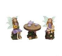 CashMuch Collezione di statue fatate in resina, 8 pezzi, dettagliate, per mini figure con accessori per giardino, prato, patio, decorazione domestica